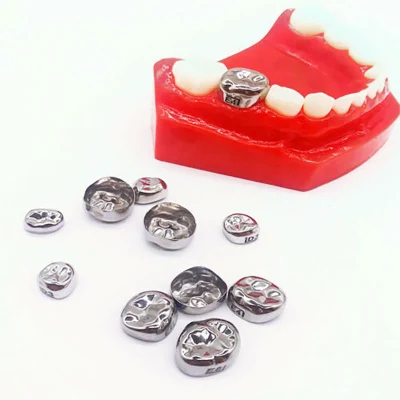 Couronne de dents molaires primaires pour enfants, 5 pièces, en acier inoxydable, pédiatrique, 48 tailles